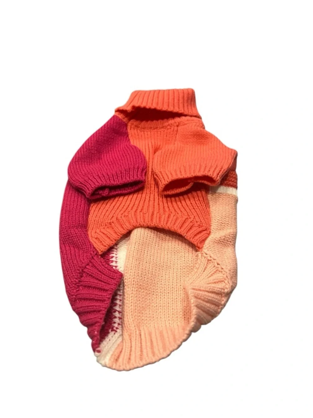 Pet Colorblock Turtleneck Sweater – Pink, Peach & Coral (Size S) | NWOT
